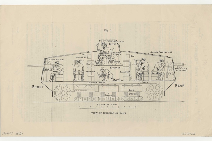 Cross section of tank