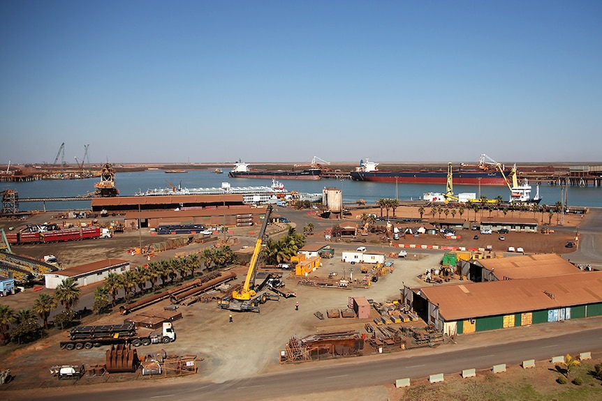 Aerial photo of heavy industry in Port Hedland.