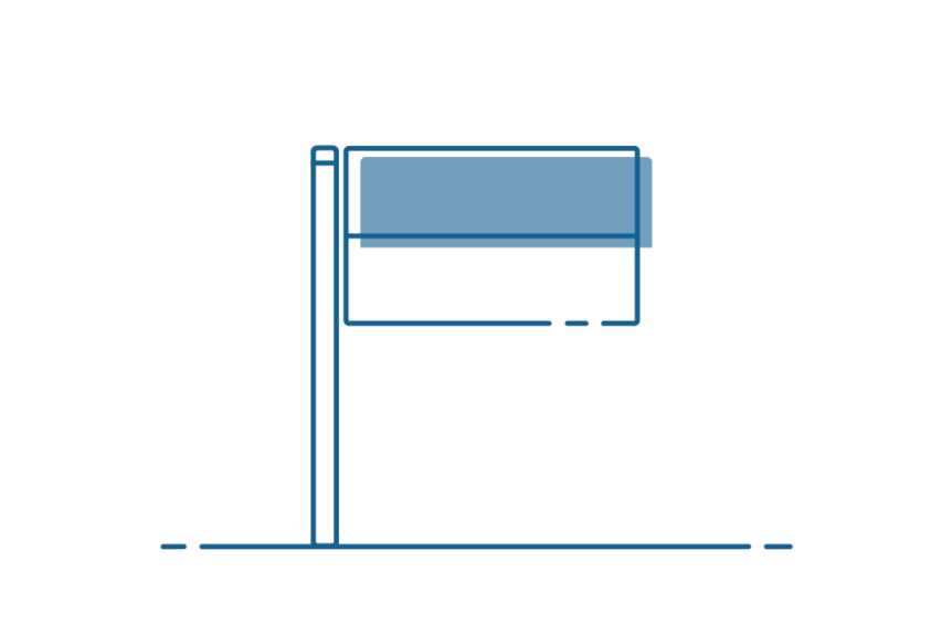 Icon drawing of Ukraine flag.