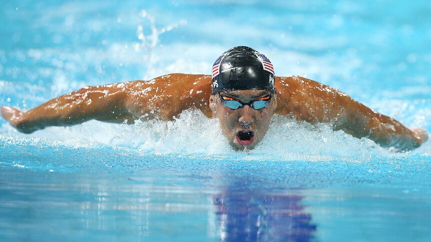 More medals ... Michael Phelps competes in the 200 metres individual medley