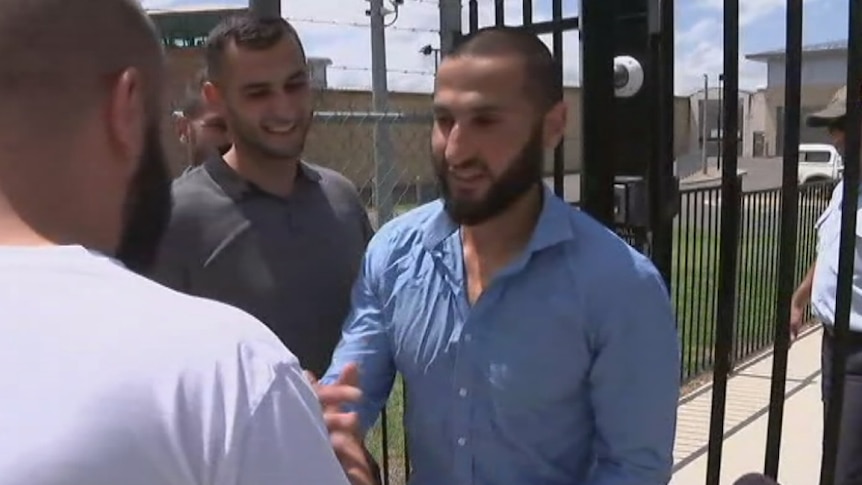 Mustapha Dib pictured leaving jail after his murder conviction was overturned.