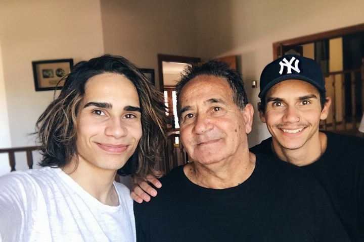 Wayne Firebrace with his two sons in a selfie taken by Isaiah.