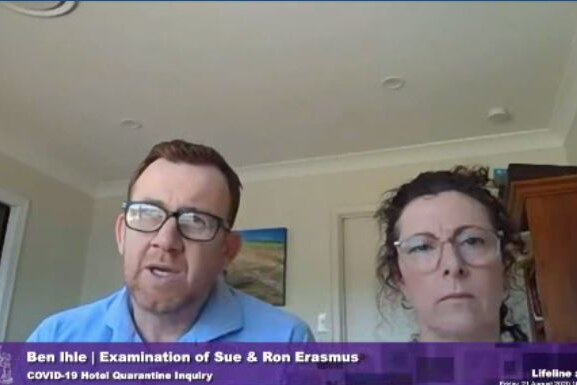 Ron and Sue Erasmus give evidence via videolink