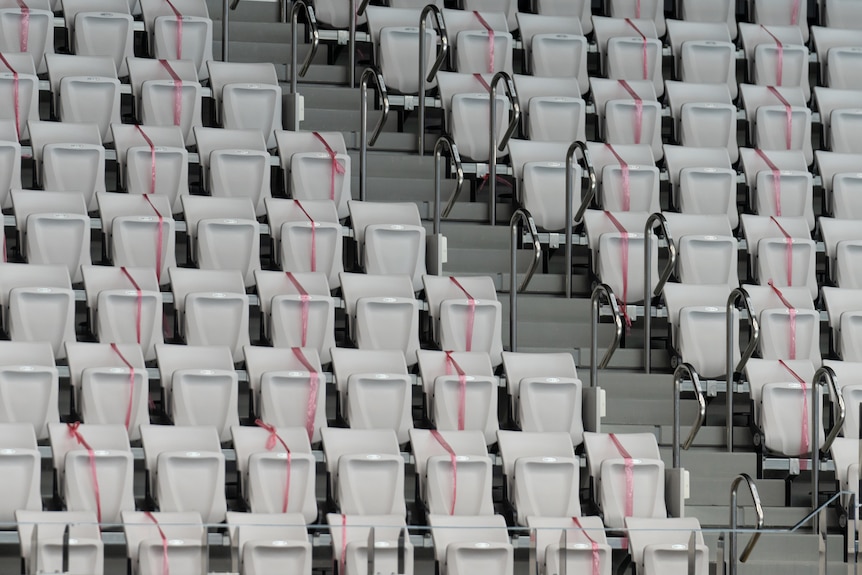 Chairs in an empty stadium 