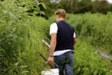 Chef and producer Martin Boetz in his garden.