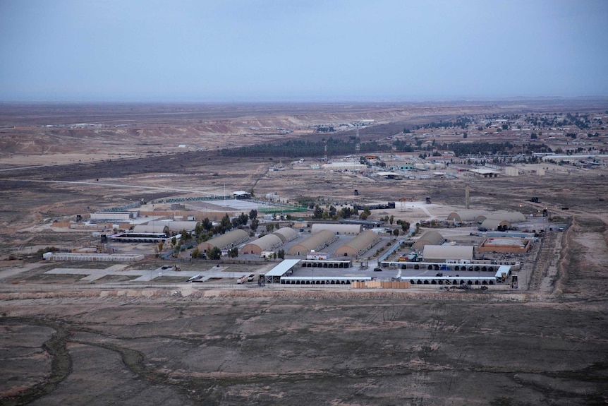 An aerial shot of the Al Assad airbase.