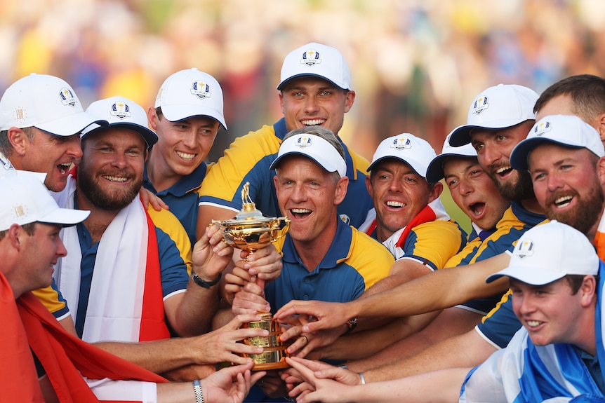 Luke Donald holds the Ryder Cup
