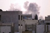 Smoke rises amid fighting in Kobani
