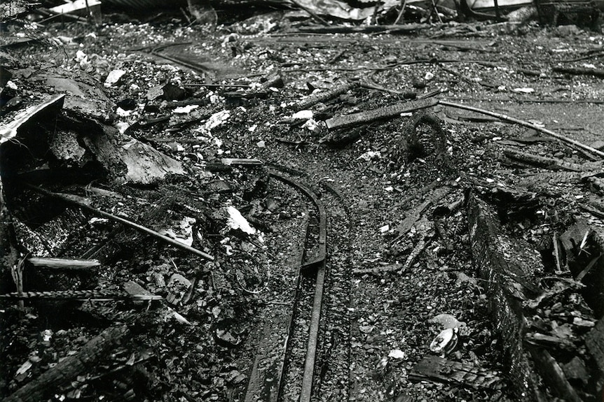 The burnt out Ghost Train track