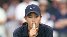 Michelle Wie considers her options during the US PGA tour event in Honolulu.