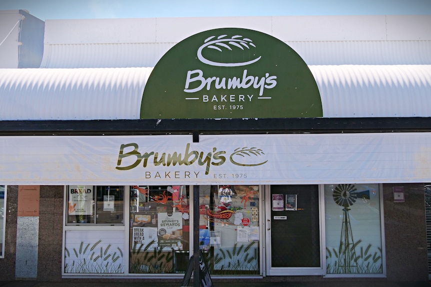 shopfront of Brumby's bakery store