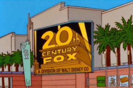A still from The Simpsons with the 20th Century Fox logo
