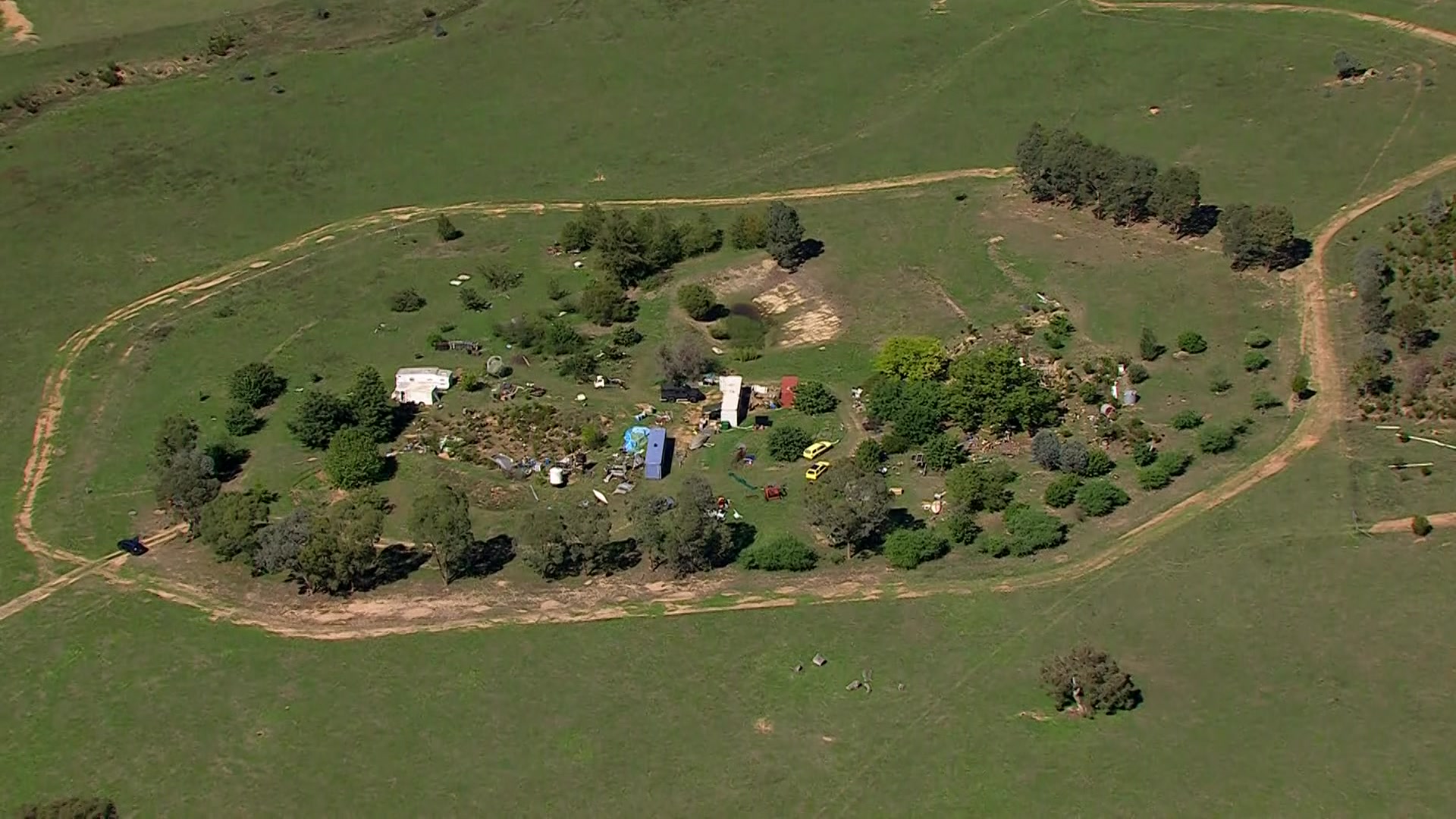 The Thologolong property where Dezi Freeman was found by police on Monday morning. (ABC News)