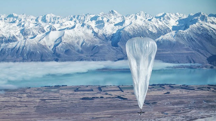 Google X research lab's Project Loon balloon is pictured above Lake Tekapo in New Zealand.