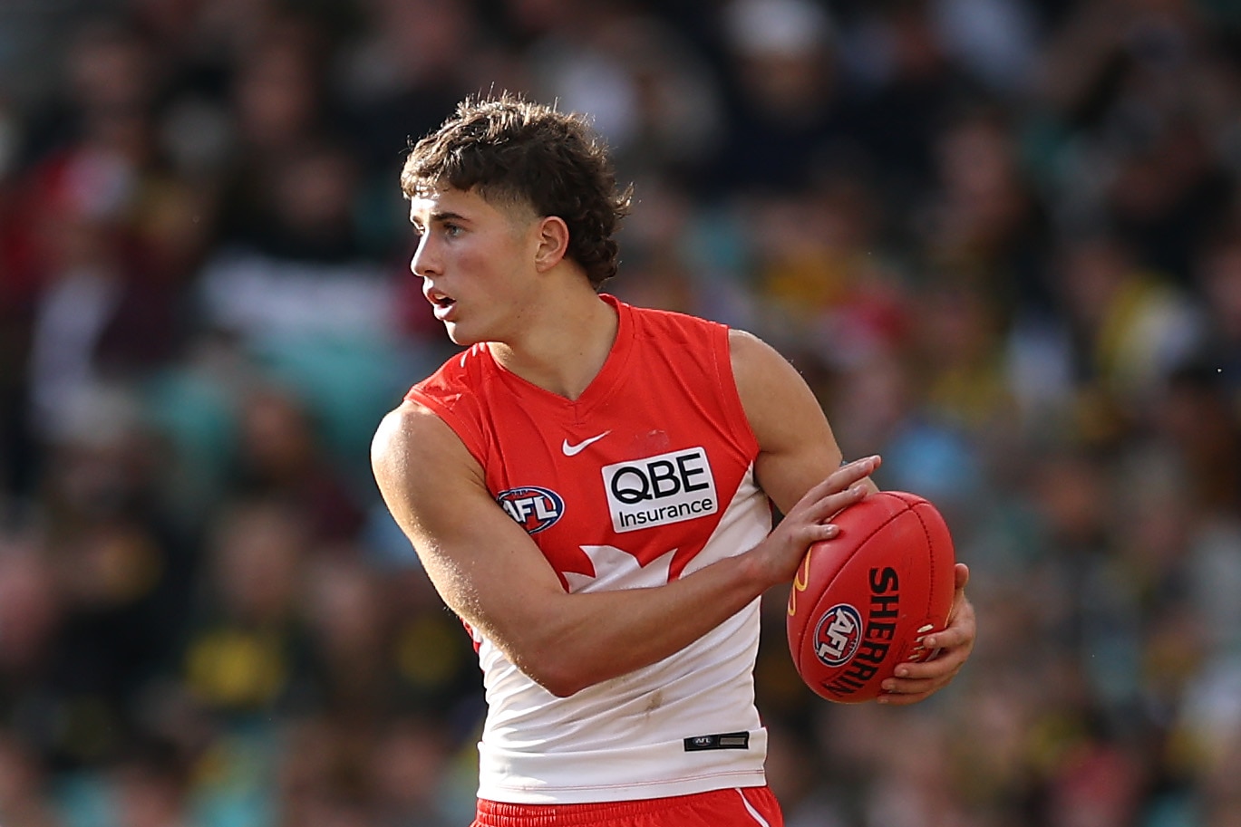 Harry Kyle playing for the Swans