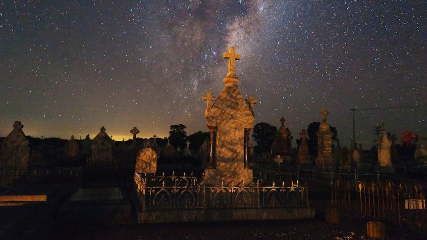 Stars are seen above a graveyard in Australia.