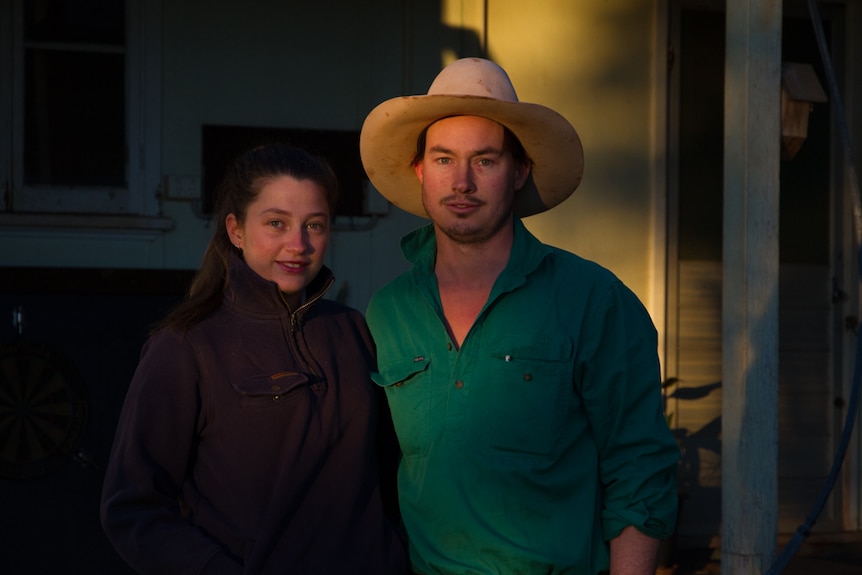 Two young people who manage an outback station