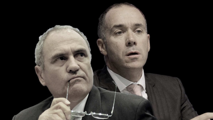A composite image of NAB chair Ken Henry and CEO Andrew Thorburn