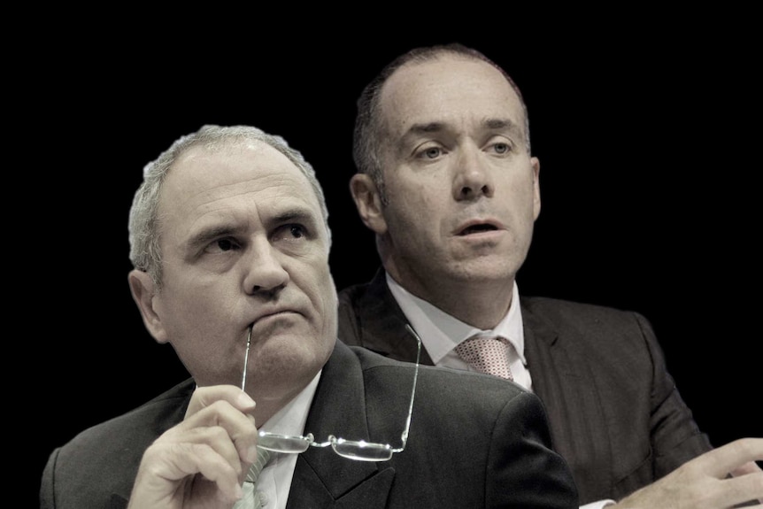 A composite image of NAB chair Ken Henry and CEO Andrew Thorburn