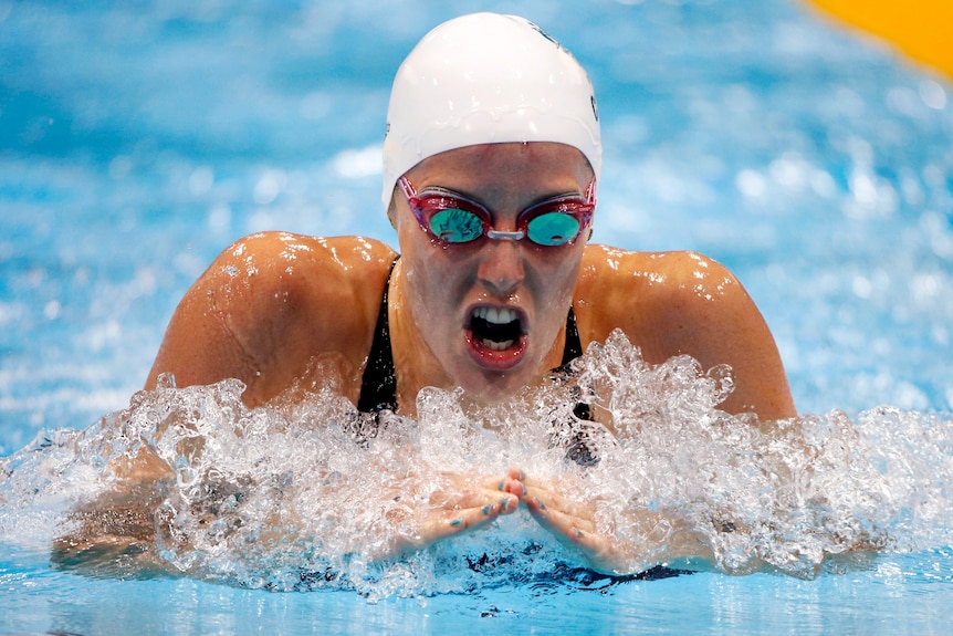 Australia's Alicia Coutts swims in her women's 200m individual medley heat at the London Olympics.