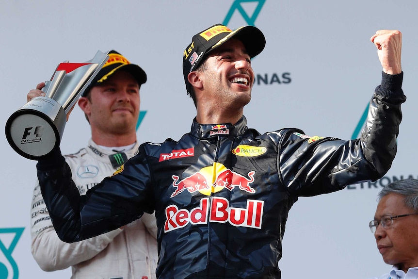 Daniel Ricciardo wins in Malaysia in 2016