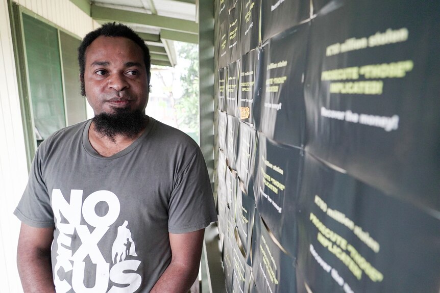 Anti-corruption activist Eddie Tanago, from ActNow PNG, at his office in Port Moresby