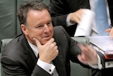 Defence Minister Joel Fitzgibbon gestures during a censure motion in the House of Representatives