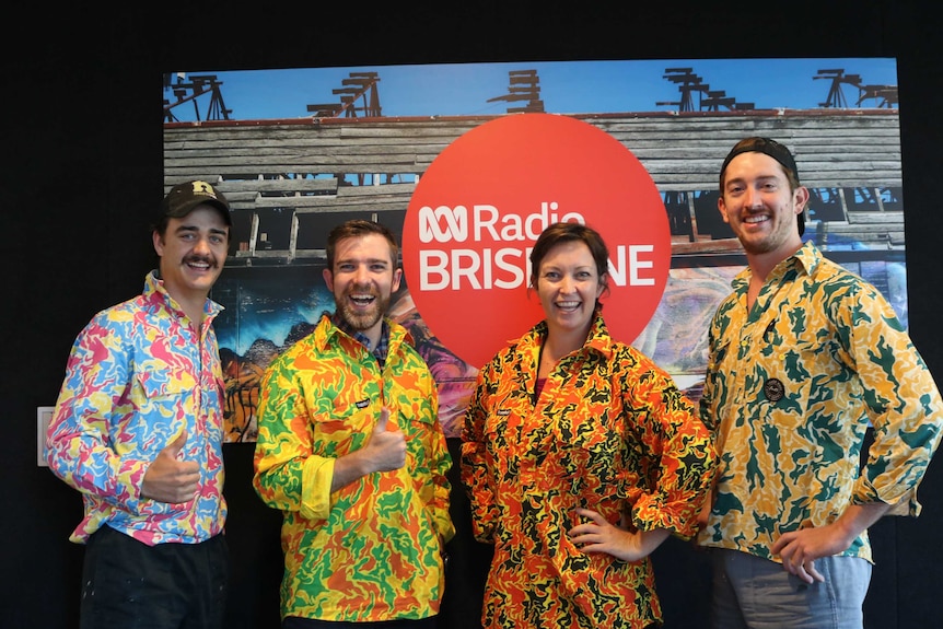 Ed Ross and Dan Allen with ABC Radio Brisbane's Craig Zonca and Rebecca Levingston.