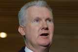 Tony Burke speaks at a press conference at Parliament House. 