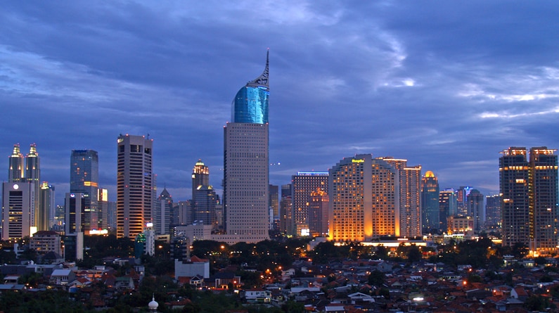 Skyline of Jakarta, Indonesia.