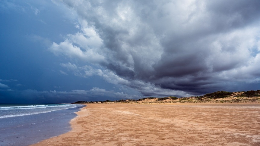 A wide and brooding sky above Cable Beach, Rubibi (Broome) in Western Australia. 