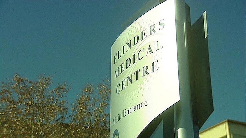 Flinders Medical Centre sign at an angle