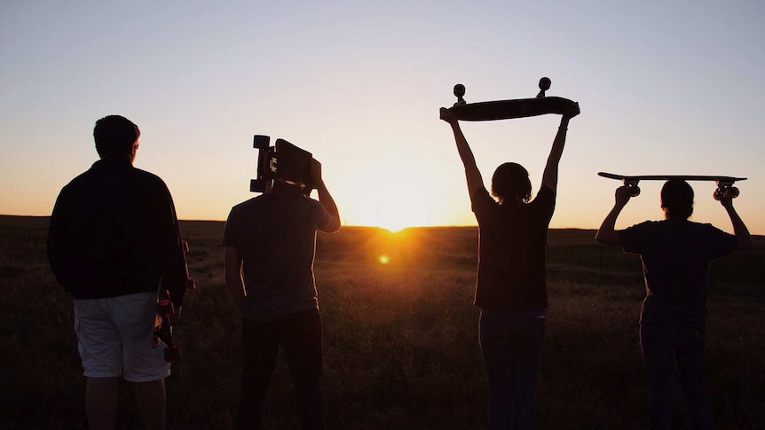 young people with skateboards