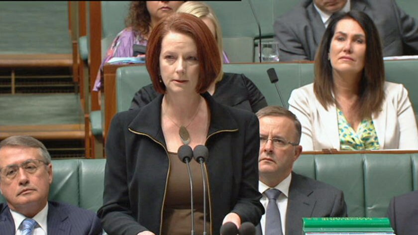 Gillard sheds tears for flood victims (ABC)
