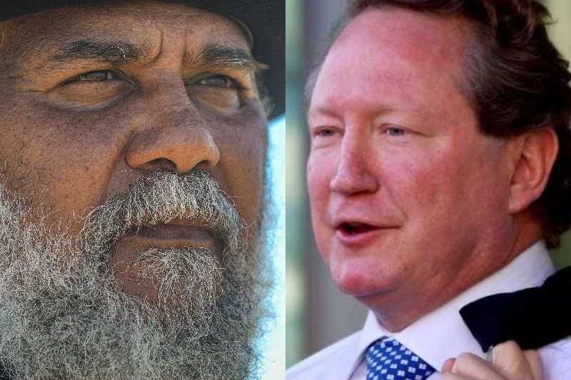 Composite image of Andrew Forrest and Michael Woodley.