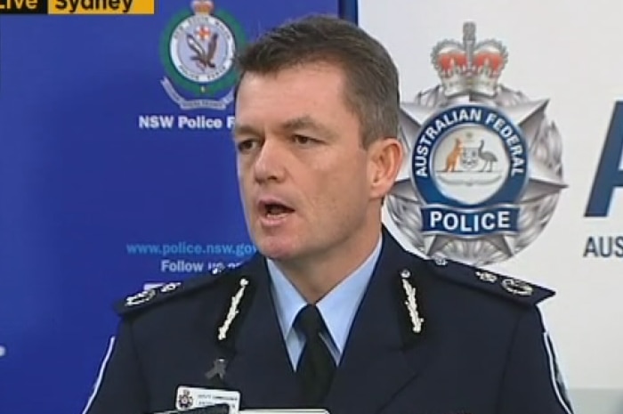 Police address the media over terror raids