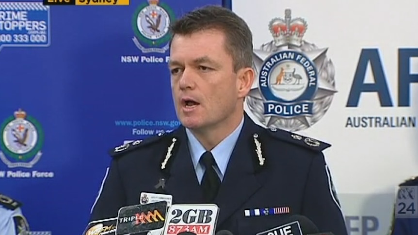 Police address the media over terror raids