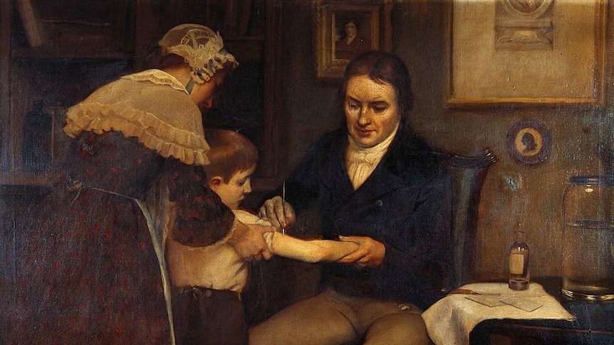 Edward Jenner administering a vaccine