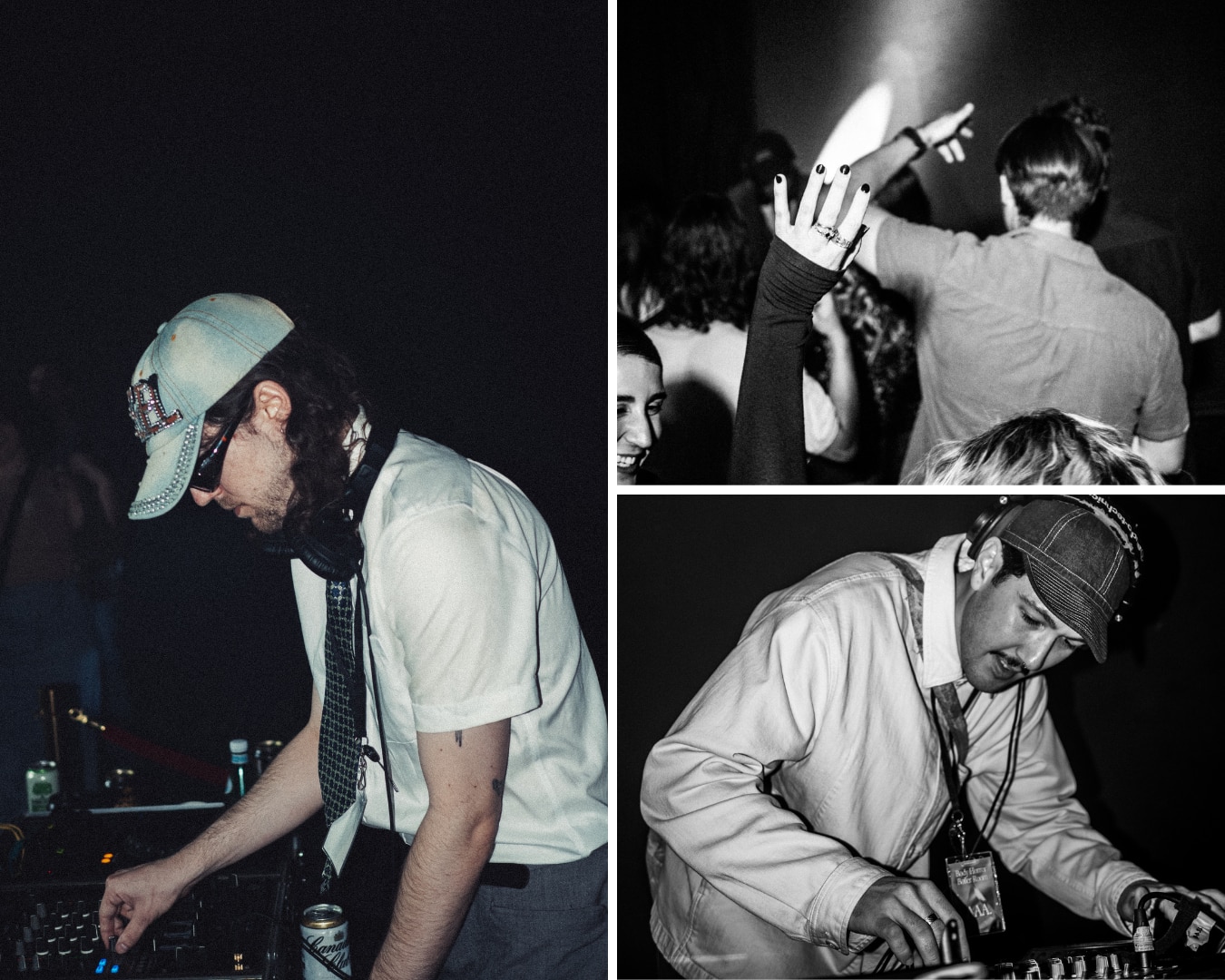 A collage of three DJs at boiler rooms