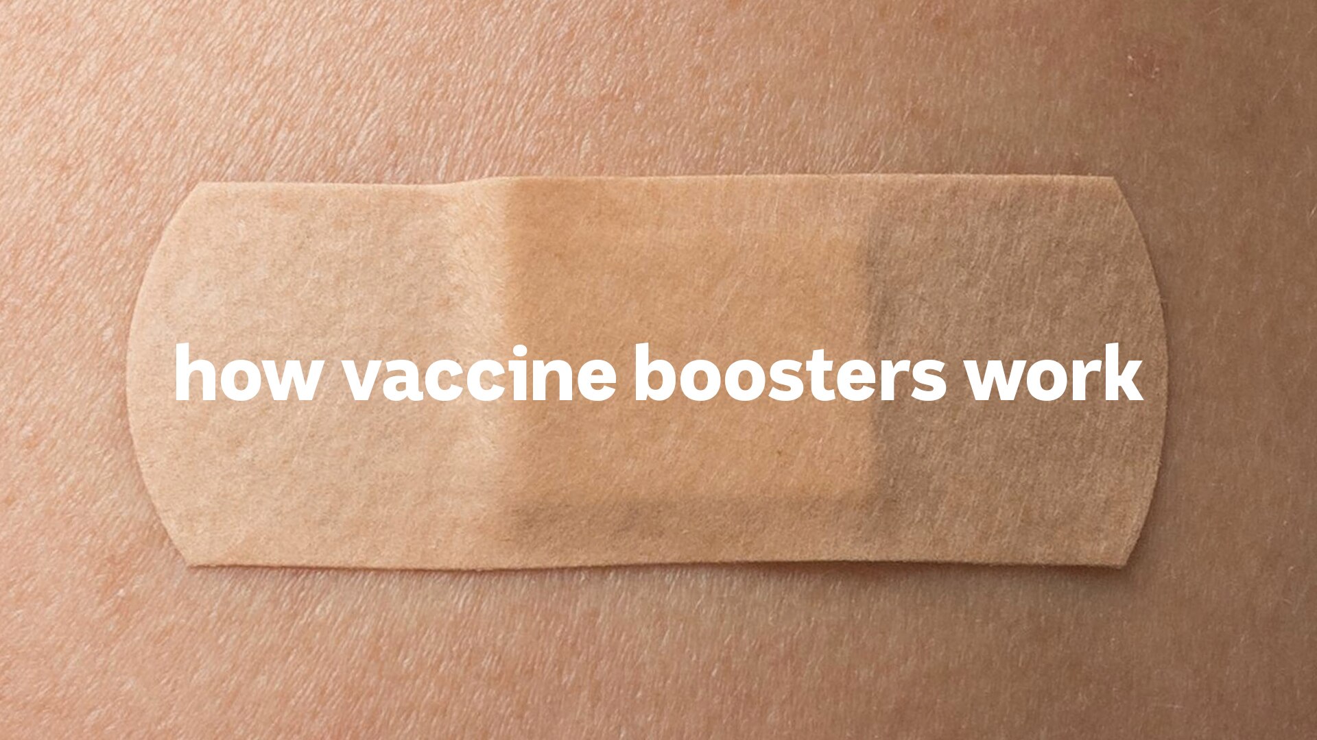 Close up of a band-aid stuck to skin. 