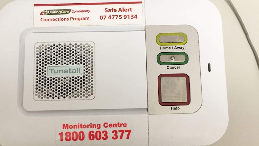 Safe alert system in the Mount Isa home of then-92-year-old Clare Alexa Wilson.