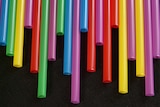 A row of plastic straws