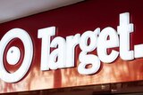 Target Australia sign on red background, white logo and writing