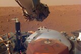 lander shown on Martian surface