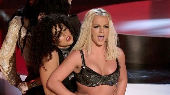 Singer Britney Spears performs Gimme More.