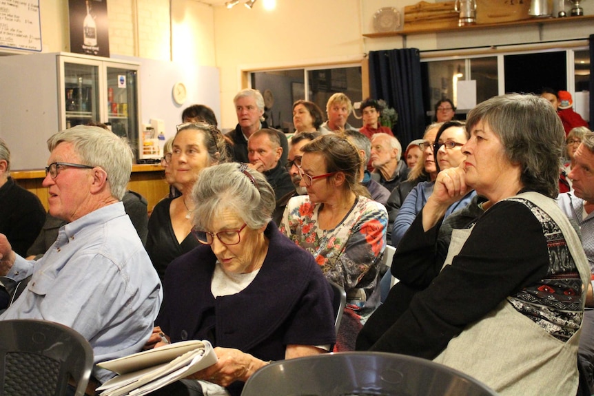 Dover wood chip mill meeting attendees