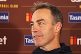 Alastair Clarkson talks to the media at a press conference announcing Shaun Burgoyne's retirement