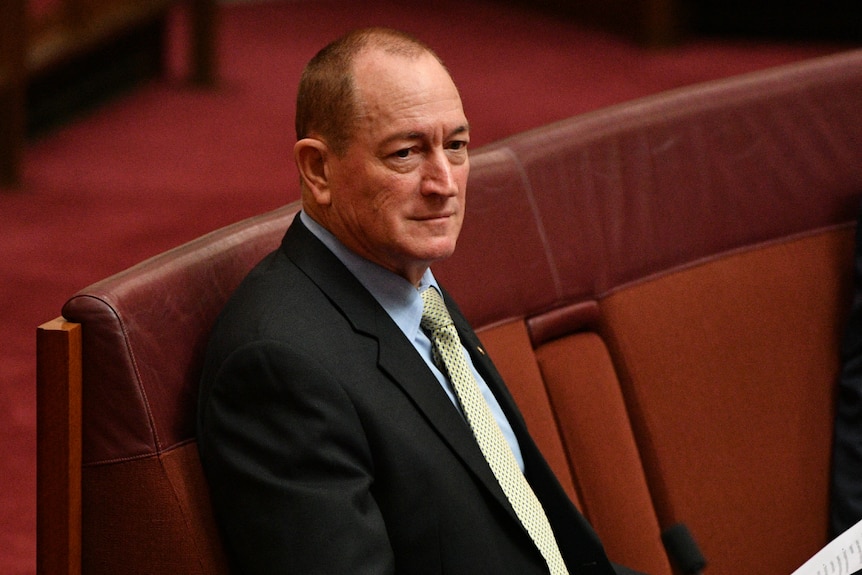 Fraser Anning sitting in the Senate, June 25 2018