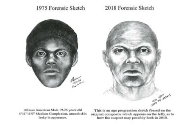 An "age progression" sketch of the suspected serial killer named The Doodler.