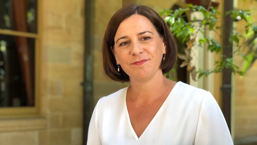 Queensland's Opposition Leader Deb Frecklington at a press conference criticising Commonwealth Games training.